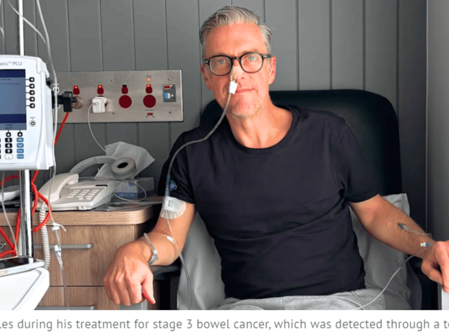 Simon castles during his cancer treatment