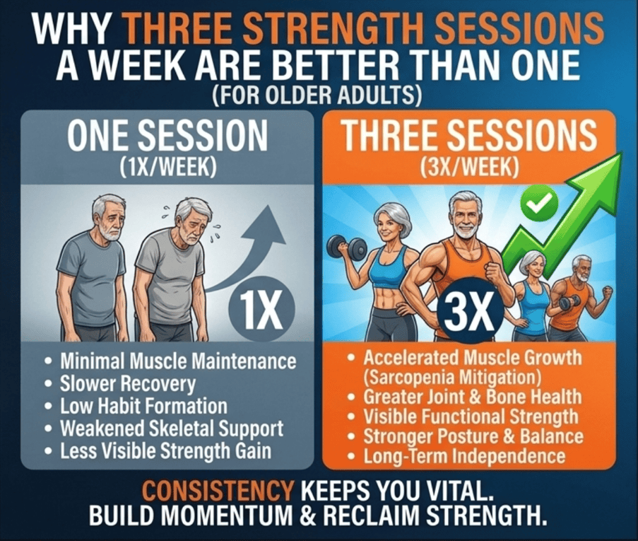 Why three strength sessions are better than one